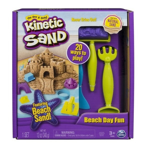 Kinetic Sand Beach Day Fun Playset W/ Castle - Kinetic Sand Color Violeta
