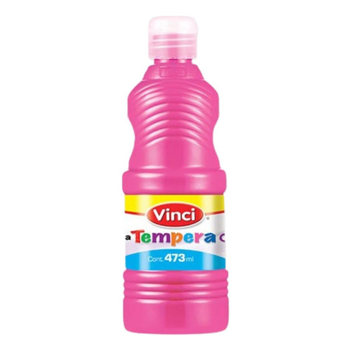 Pintura Tempera Lavable Cartel Vinci Colores Surtidos 473ml Color Rosa mexicano