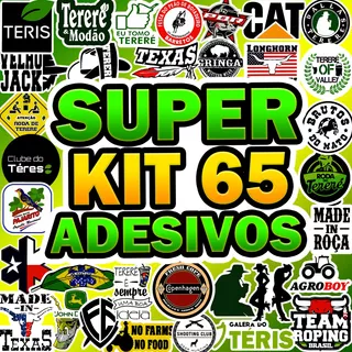 Kit 65 Adesivo Carro Moto Tereré Chimarrão Teris Cowboy Agro