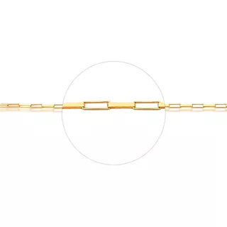 Cordão Corrente Masculina De Ouro 18k Tijolinho 70cm 3,5mm Cor Amarelo