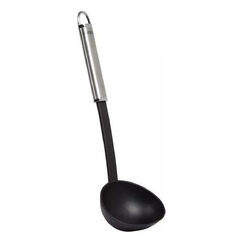 Cucharón Leifheit Teflon Mango Acero Inox Colgar O Guardar Color Negro