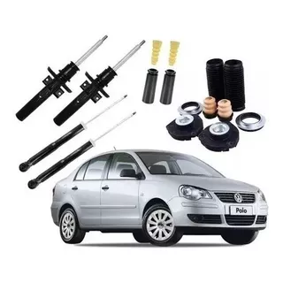 4 Amortecedores + 04 Kits Polo Sedan 2007 2008 2009 2010