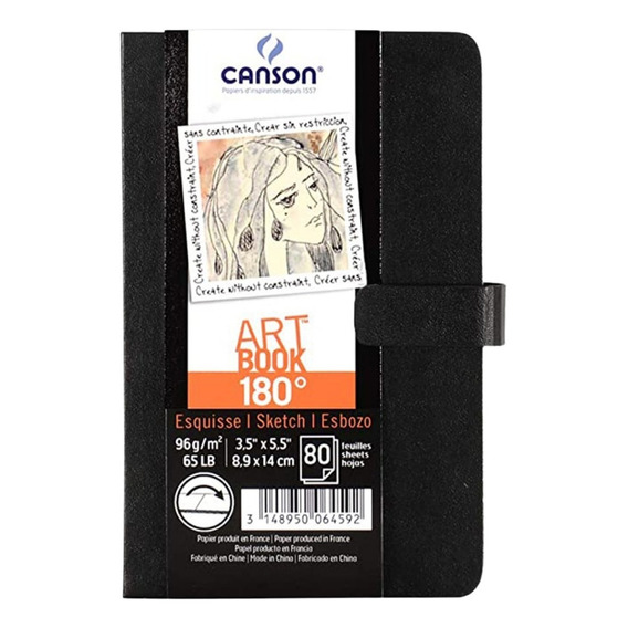 Cuaderno Dibujo Canson Bocetos Art Book 180° 80h 8.9x14cm