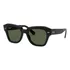 Anteojos de sol Ray-Ban Wayfarer State Street talle Mediano diseño Protección UV armazón polished black y lente green