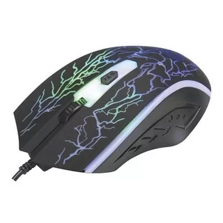 Mouse Gamer Big Ninjas Mo-304 Óptico 7 Colores 1600 Dpi Color Negro