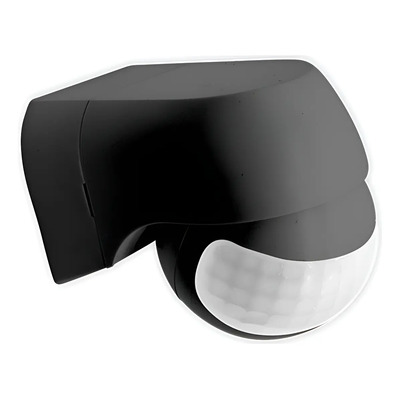Sensor De Movimiento Infrarrojo Pared 180º 12mt Negro Tbcin Negro