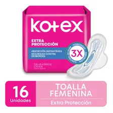 Toalla Femenina Kotex Extra Protección 16 Un