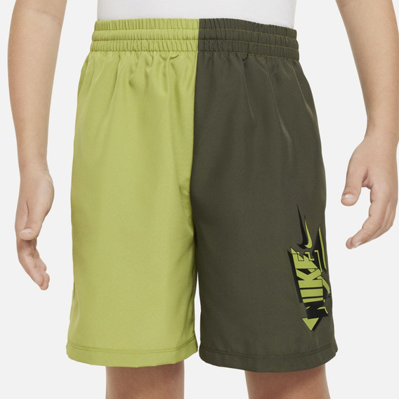 Shorts De Fitness Para Niños Talla Grande Nike Multi Verde