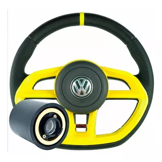 Volante Gti Amarelo Esportivo Fusca 73 74 75 76 Cubo Brinde