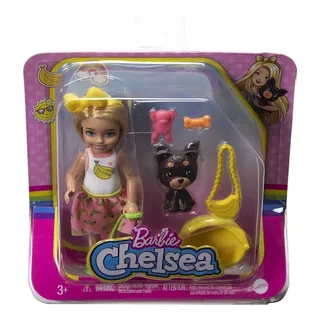 Mini Boneca Barbie Chelsea Loira Cachorrinho De Estimação