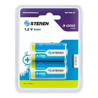 Batería Recargable Tipo C 3000mah Pila Gorda Steren 2 Pzas