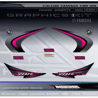 Calcos Yamaha Ybr 125 -variante Magenta - Insignia Calcos