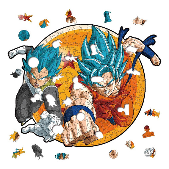 Rompecabezas De Madera Dragon Ball Z 300 Piezas Goku Vegeta