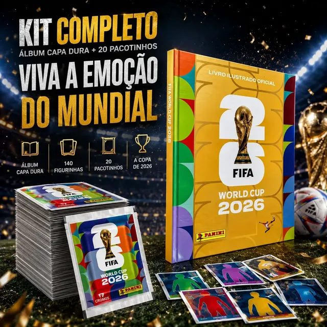 Álbum Copa Do Mundo 26 Dourado Ouro Oficial + 140 Figurinha — Mercado Livre