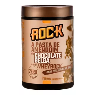 Pasta De Amendoim Rock Com Whey 1,010kg Sabor Chocolate Belga