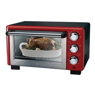 Forno De Bancada Elétrico Oster Convection Cook Tssttv7118 18l Vermelho 220v