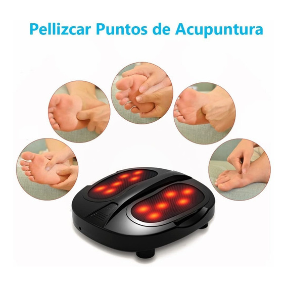 Masajeador Pies Infrarrojo Calor Portátiles Shiatsu Masaje Color Negro