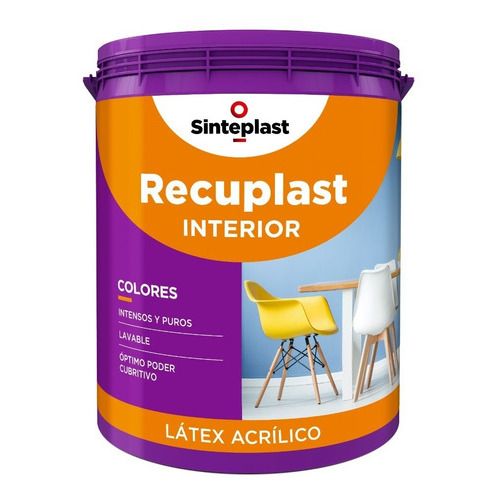 Pintura Latex Colores Recuplast Interior Lavable 1lt Color Uva