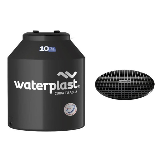 Tanque De Agua Bicapa Waterplast 500 Lts + Base Reforzada Color Negro