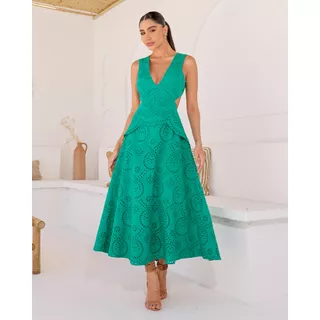 Vestido Dot Clothing Longuete Laise Verde