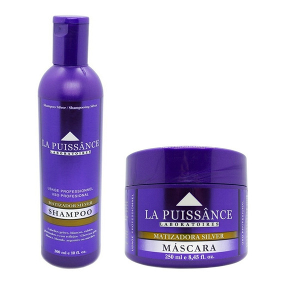 Kit Shampoo Matizador Violeta + Mascara Silver La Puissance 