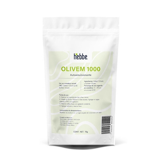 Olivem 1000, 3kg Autoemulsificante Cosmética Natural Cosmos Tipo de piel Mixta