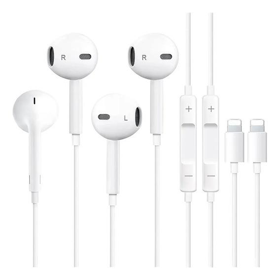  Audífonos Manos Libres Para iPhone Conector 3.5mm - Blanco