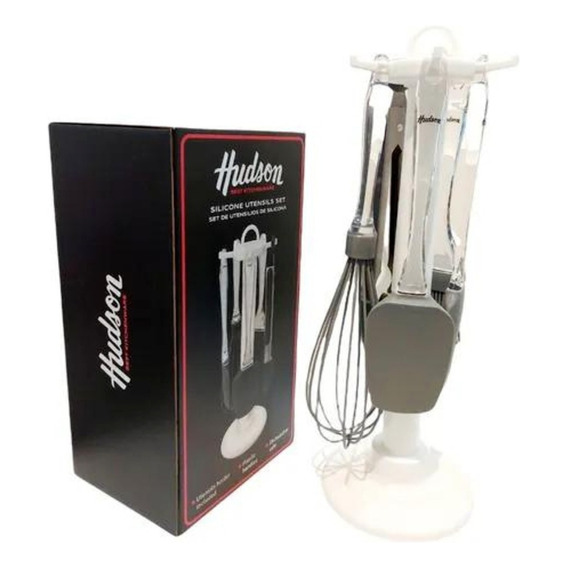 Set De Utensilios Hudson De Silicona X5 Unidades Color Negro