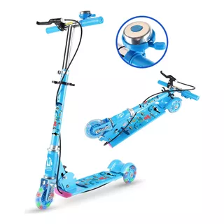 Scooter Patín De Diablo Plegable Ajustable Niños Con Luces