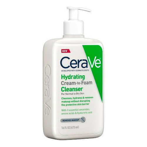 Cerave Hydrating Cream To Foam Cleanser 16 Oz. Momento De Aplicación Día/noche Tipo De Piel Todo Tipo De Piel
