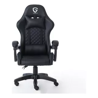 Silla Sillon Gamer Pc Escritorio The Game House Ergonomica Color Negro Material Del Tapizado Cuero Sintético