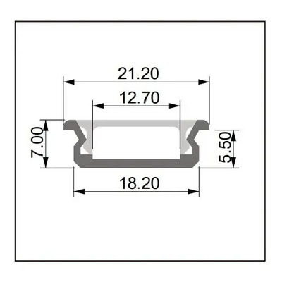 Perfil 60 Cm Led Aluminio Con Fuente Cocina Alacena Vestidor