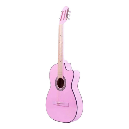 Guitarra clásica La Purepecha GCV para diestros rosa barniz brillante