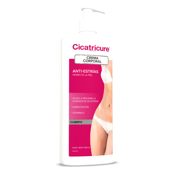 Cicatricure Crema Corporal Antiestrías Dosificador 400 mL