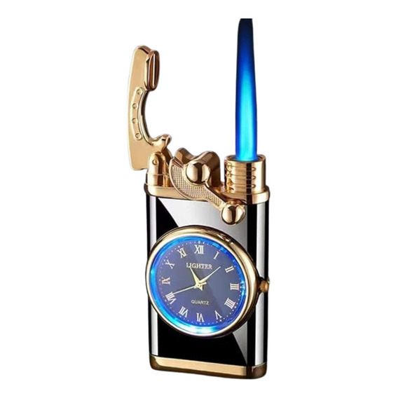 Encendedor Con Reloj Elegante Recargable Antorcha Tecnologic