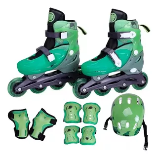 Patins Inline Infantil Hulk Personagens C/ Kit De Proteção