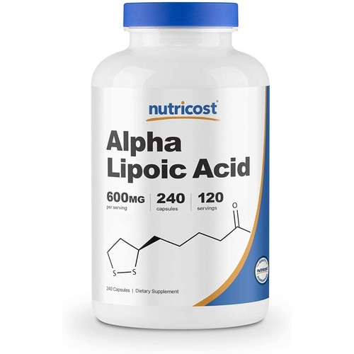 Suplemento en cápsula Nutricost  Acido Alfa Lipoico / ALA Alpha Lipoic Acid acido alfa lipoico 600mg