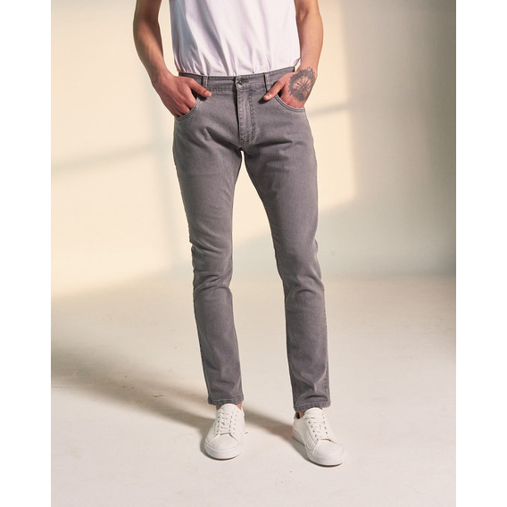 Jean 195, Calce Slim Fit, Hombre, Denim, Gris, Equus