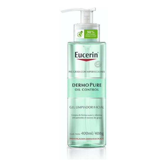 Eucerin Dermopure Oil Control Gel Limpiador X 400 Momento de aplicación Día/Noche Tipo de piel Grasa Volumen de la unidad 400 mL