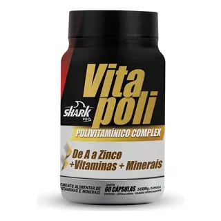 Vita Poli 60caps Complexo Polivitamínico Premium - Shark Pro Sabor Vitamina