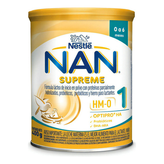 Nan Supreme 1 fórmula infantil x 400 gr sabor natural