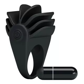 Anillo Vibrador Chester Silicona Sex Shop Color Negro