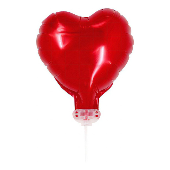 Mini Globo Corazon Metalizado Rojo San Valentin Con Sorbete