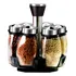 Especiero Giratorio 6 Frascos Vidrio Con Tapa Inox 120ml C/u