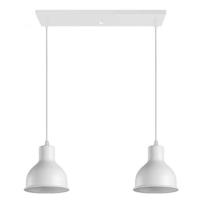 Colgante 2 Luces Campana Blanca Deco Moderno Luz Desing