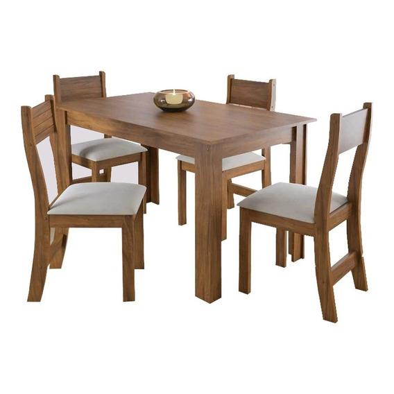 Juego De Comedor 4 Sillas Mesa Rectangular