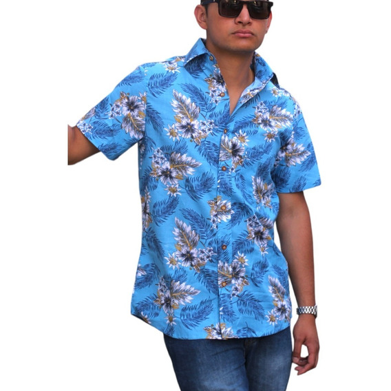 Camisas Playeras Hawaiana Hombre Algodón 100%