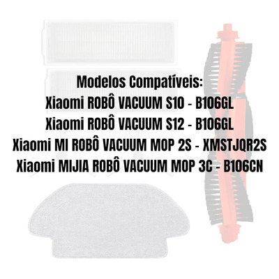 Kir Filtros Aspirador Robô Xiaomi Vacuum S10 S12 Mop 2s 3c