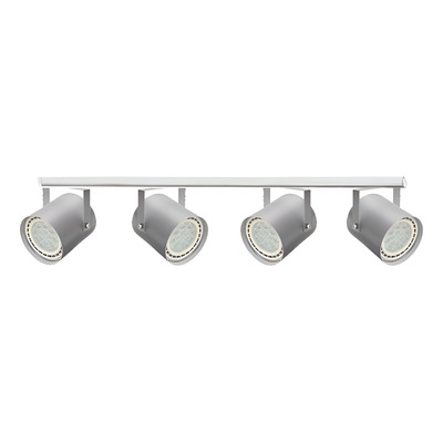 Riel 1 Metro 4 Luces Spot Cilindro Blanco Apto Led Ar111