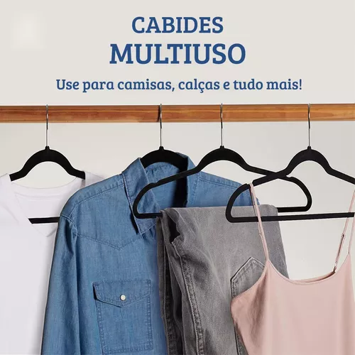 Kit 50 Cabides Veludo Infantil Slim Ultrafino Preto, Magalu Empresas